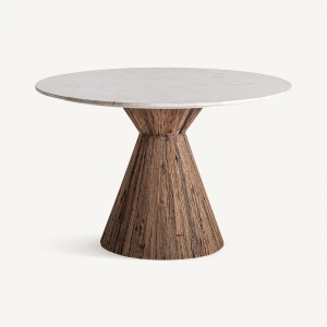 MASA DINING TOIGNE, MARO, REF. 34998, PRELUCRATA MANUAL, CONFECTIONATA DIN LEMN TROPICAL MARO SI MARMURA, STIL MODERN