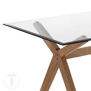 MASA ELEGANTA 180CM, KYRA-X, COD 1945, STIL MODERN, REALIZATA DIN LEMN SI STICLA