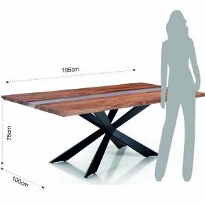 MASA ELEGANTA DE LUX DIN LEMN 195CM, ANUBI, COD 4361, STIL MODERN, REALIZATA DIN LEMN MASIV DE SALCAM - Img 6