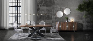 MASA ELEGANTA DIN LEMN 195CM, AMON, COD 4297, STIL MODERN, REALIZATA DIN LEMN MASIV DE SALCAM - Img 5