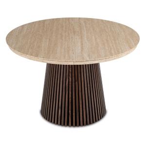 MASA EXTENSIBILA 120/200CM, ARTIM MEBLE, REALIZATA DIN MDF, CULOARE TRAVERTIN/NUC, STIL MODERN - Img 3