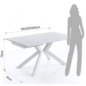 MASA EXTENSIBILA 160/240CM, EVOLUTION ALBA, COD 3238, STIL MODERN, REALIZATA METAL SI STICLA - Img 3