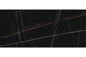 MASA EXTENSIBILA AVANGARD II, 160/240 CM, EFECT DE MARMURA NEAGRA/NEGRU, DIN CERAMICA, STICLA SI METAL, STIL MODERN - Img 4