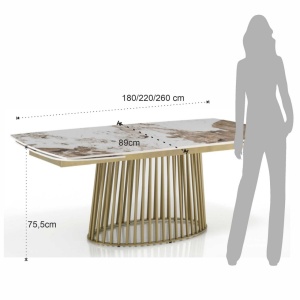 MASA EXTENSIBILA DE LUX, CAGE 180/260CM, DIN METAL SI CERAMICA, ARTIM GROUP SELECTION - Img 5