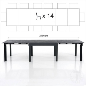 MASA EXTENSIBILA DIN CERAMICA 120/340CM, FANTIC, COD 4207, STIL MODERN, REALIZATA DIN METAL SI CERAMICA - Img 6