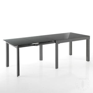 MASA EXTENSIBILA ELEGANTA 120/350CM, LONG GREY, COD 3344, STIL MODERN, REALIZATA DIN METAL SI STICLA/MDF - Img 2