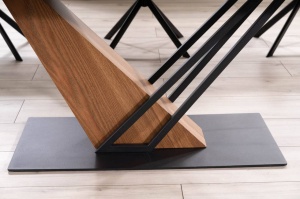 MASA EXTENSIBILA GENESIS, 180/240 CM, EFECT DE MARMURA NEAGRA/STEJAR/NEGRU MAT, DIN CERAMICA, MDF SI METAL, STIL MODERN - Img 8