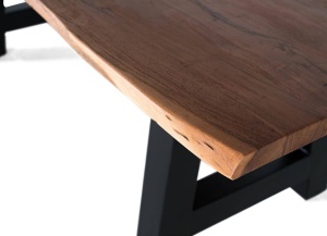 MASA LIVING 200CM, CULOARE NATUR/NEGRU, LEMN DE SALCAM SI METAL, GINER Y COLOMER - Img 4