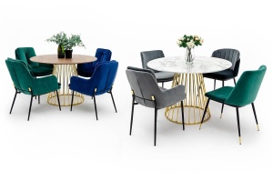 MASA LIVING GLAM MARBLE 110, AURIU/IMITATIE MARMURA, STIL MODERN, B2 - Img 2