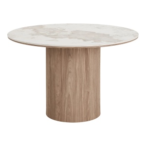 MASA ROTUNDA ATHENS ø120x76 cm, REALIZATA DIN MDF, FURNIR SI CERAMICA, CULOARE MARMURA/MARO, HOUSE NORDIC
