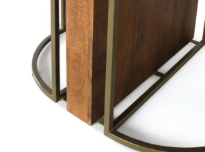 MASA ROTUNDA ELEGANTA 150CM, 1979, LEMN DE MANGO SI METAL, ARTIM GROUP SELECTION - Img 3