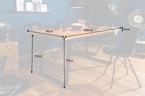 MASA STIL INDUSTRIAL 180CM , LOFT, COD 40873, DIN MDF SI METAL