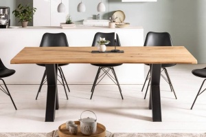 MASA STIL INDUSTRIAL 200CM , EDGE, COD 41186, DIN LEMN MASIV DE STEJAR - Img 2