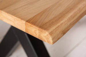MASA STIL INDUSTRIAL 200CM , EDGE, COD 41186, DIN LEMN MASIV DE STEJAR - Img 5