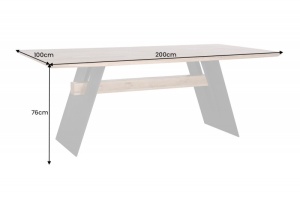 MASA SUFRAGERIE/OFFICE, GRAND OAK 200CM, LEMN MASIV SI METAL, ARTIM GROUP SELECTION - Img 2