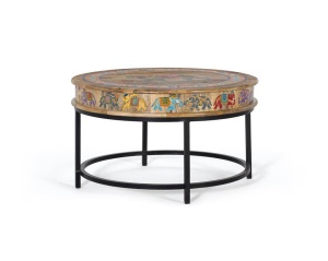 MASUTA DE CAFEA, 1451, NATURAL/MULTICOLOR, DIN LEMN DE MANGO SI METAL, STIL RETRO
