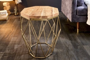 MASUTA DE CAFEA 50CM, DIAMOND, DIN METAL SI LEMN, STIL INDUSTRIAL