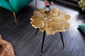 MASUTA DE CAFEA 55CM, GINGKO, DIN METAL NEGRU/AURIU