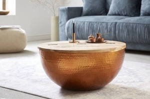 MASUTA DE CAFEA 70CM, ORIENT,COD 41454, METAL CULOAREA CUPRULUI, STIL MODERN