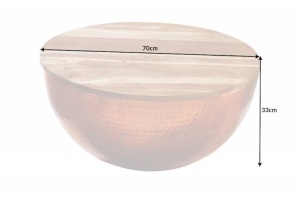 MASUTA DE CAFEA 70CM, ORIENT,COD 41454, METAL CULOAREA CUPRULUI, STIL MODERN - Img 8