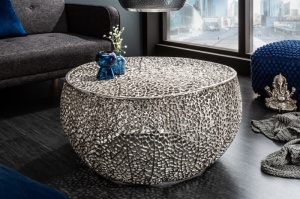 MASUTA DE CAFEA, 80CM, STIL MODERN, UNICAT, LEAF ARGINTIE, COD 38941 - Img 1