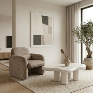 MASUTA DE CAFEA, ARTIM MEBLE, REALIZAT DIN MDF, CULOARE ALBA, STIL MODERN