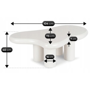 MASUTA DE CAFEA, ARTIM MEBLE, REALIZAT DIN MDF, CULOARE ALBA, STIL MODERN - Img 6