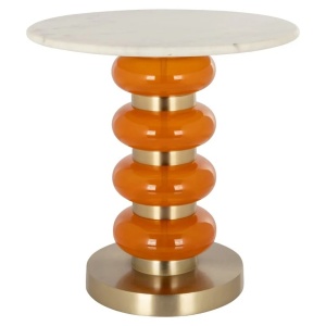 MASUTA DE CAFEA BOANN ORANGE 46Ø, 825291, CONFECTIONATA DIN ALUMINIU, STICLA SI MARMURA DE BANSWARA, STIL MODERN