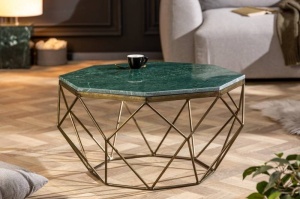 MASUTA DE CAFEA, DIAMOND 69CM, DIN MARMURA VERDE, DESIGN INDUSTRIAL - Img 2