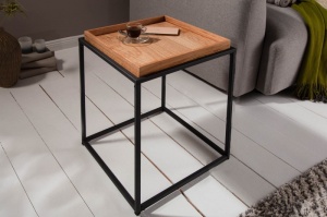 MASUTA DE CAFEA, ELEMENTS 40CM DIN METAL SI BLAT DIN FURNIR LEMN FAG, COD 39714