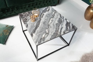 MASUTA DE CAFEA, ELEMENTS 50CM, DIN METAL SI MARMURA GRI, DESIGN MODERN