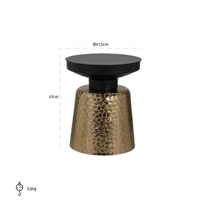 MASUTA DE CAFEA FREDDIE, NEGRU/AURIU, 825162, CONFECTIONATA DIN FIER, STIL MODERN - Img 3