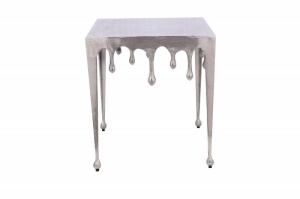 MASUTA DE CAFEA, LIQUID L 50CM, ARGINTIE, DIN METAL, STIL MODERN - Img 2