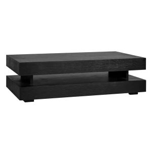 MASUTA DE CAFEA OAKURA, 150 CM, NEAGRA, DIN FURNIR DE STEJAR, RICHMOND INTERIORS