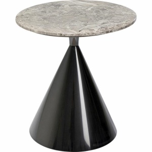 MASUTA DE CAFEA RITA 50, NEAGRA, CONFECTIONATA DIN MARMURA SINTETICA SI OTEL INOXIDABIL, STIL MODERN