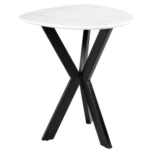 MASUTA DE CAFEA TROCADERO ALB/NEGRU, 7674, CONFECTIONATA DIN METAL, PLACAJ SI MARMURA, STIL MODERN