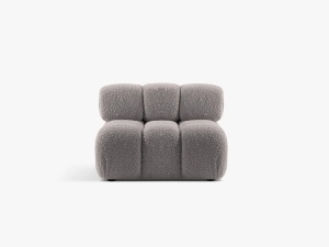 MODUL CANAPEA BELLIS, GRI DESCHIS, CU TAPITERIE DIN TEXTIL BOUCLE BALOO, MICADONI