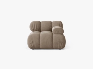 MODUL CANAPEA BELLIS, PE DREAPTA, CAPPUCCINO, CU TAPITERIE DIN CATIFEA BLUVEL, MICADONI