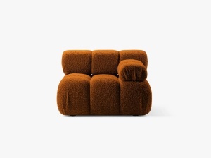 MODUL CANAPEA BELLIS, PE DREAPTA, CARAMIZIU, CU TAPITERIE DIN TEXTIL BOUCLE ROLF, MICADONI