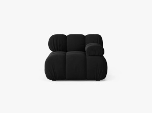 MODUL CANAPEA BELLIS, PE DREAPTA, NEGRU, CU TAPITERIE DIN CATIFEA BLUVEL, MICADONI