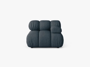 MODUL CANAPEA BELLIS, PE DREAPTA, PETROL INCHIS, CU TAPITERIE DIN TEXTIL STRUCTURAT LIBERTY, MICADONI