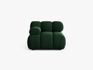 MODUL CANAPEA BELLIS, PE STANGA, VERDE SMARALD, CU TAPITERIE DIN CATIFEA BLUVEL, MICADONI