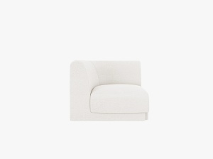 MODUL CANAPEA MILEY, ALB, CU TAPITERIE DIN TEXTIL BOUCLE BALOO, MICADONI