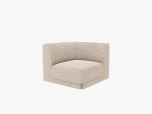 MODUL CANAPEA MILEY, BEJ, CU TAPITERIE DIN TEXTIL CHENILLE EDEN, MICADONI - Img 2