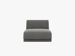 MODUL CANAPEA MILEY, CU SPATAR, GRI DESCHIS, CU TAPITERIE DIN CATIFEA BLUVEL, MICADONI