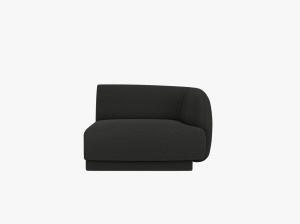 MODUL CANAPEA MILEY, PE DREAPTA, NEGRU, CU TAPITERIE DIN TEXTIL BOUCLE BALOO, MICADONI