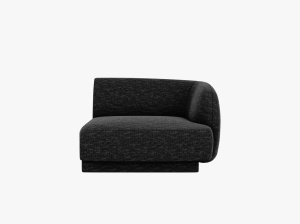 MODUL CANAPEA MILEY, PE DREAPTA, NEGRU, CU TAPITERIE DIN TEXTIL CHENILLE HAGA, MICADONI