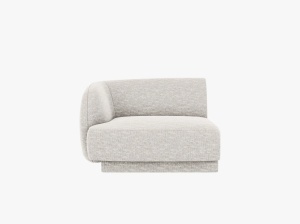 MODUL CANAPEA MILEY, PE STANGA, GRI DESCHIS, CU TAPITERIE DIN TEXTIL CHENILLE HAGA, MICADONI