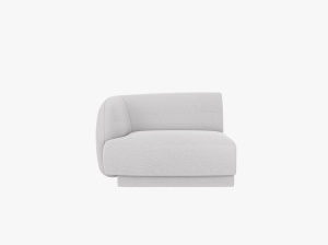 MODUL CANAPEA MILEY, PE STANGA, GRI DESCHIS, CU TAPITERIE DIN TEXTIL BOUCLE BALOO, MICADONI