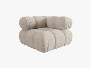 MODUL COLTAR BELLIS, BEJ DESCHIS, CU TAPITERIE DIN TEXTIL 3D SONIC, MICADONI